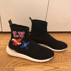 Louis Vuitton black heart sock sneakers